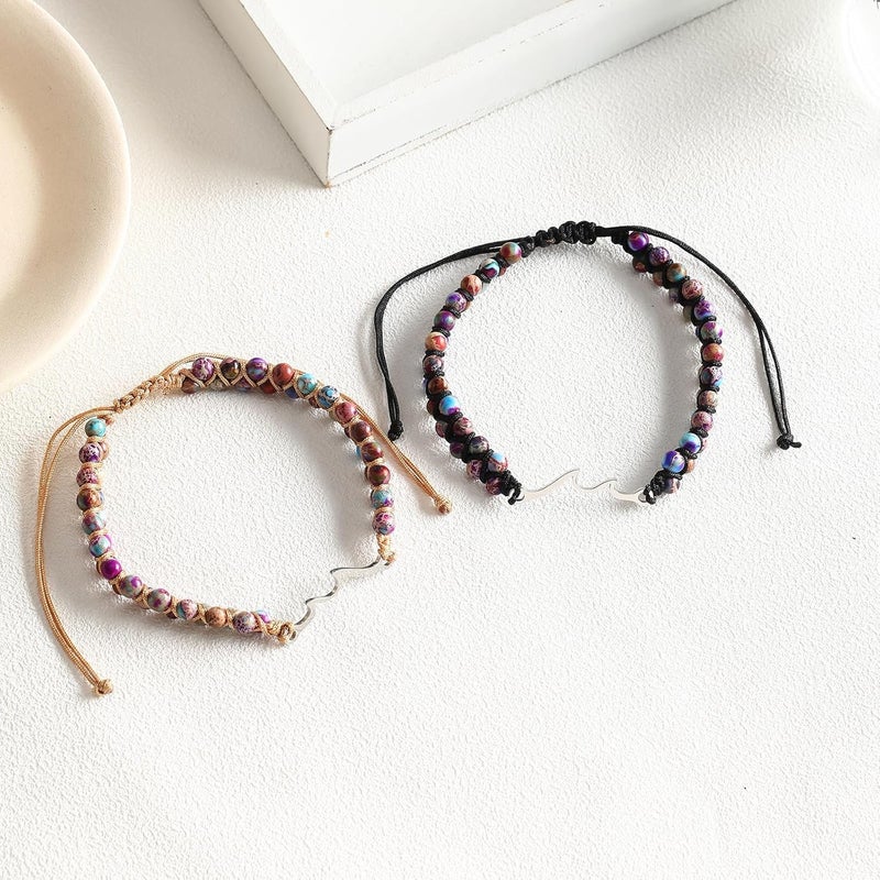 DivaGlamz To My Granddaughter-Infinity Forever Love Heart Bracelet, Natural Emperor Stone Double Layer Purple Beaded Woven Wrap Bracelets Adjustable Mind Peace Gift Jewelry - Image 5